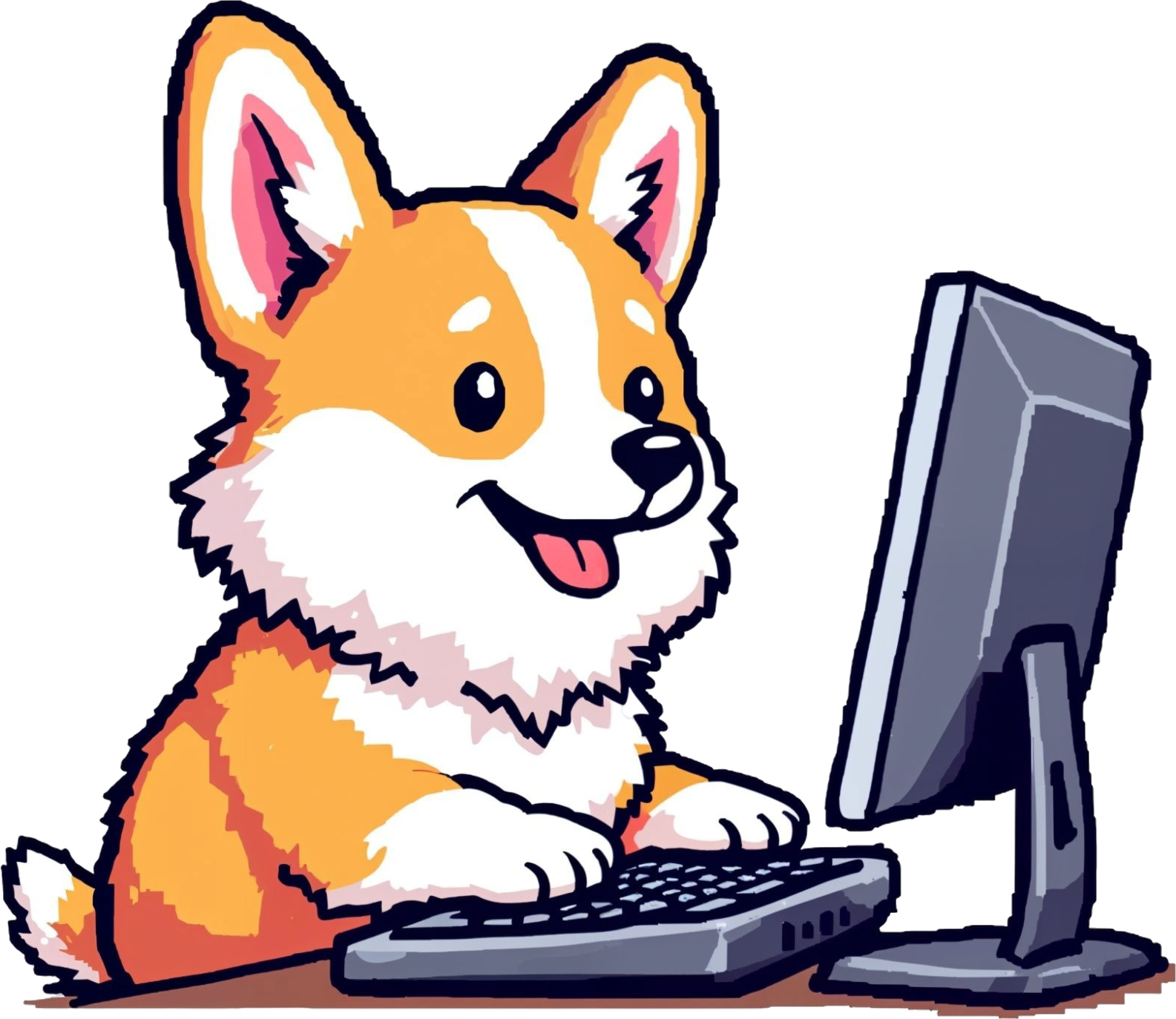Doggo is busy at work, checking your website