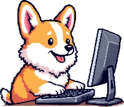 Doggo is busy at work, checking your website